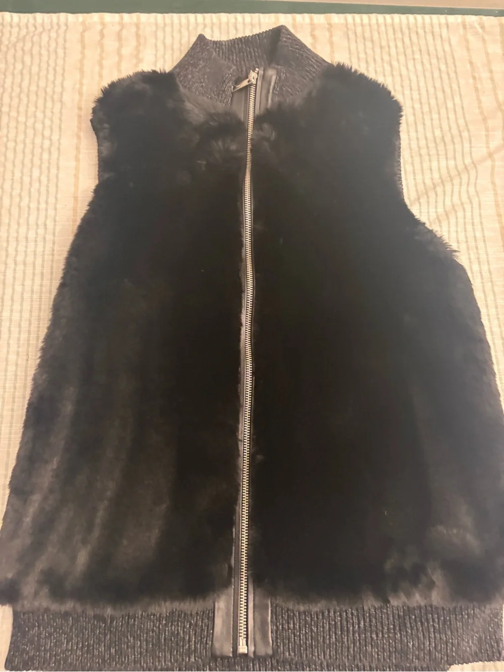MICHAEL Michael Kors Black Faux Fur Zip Vest